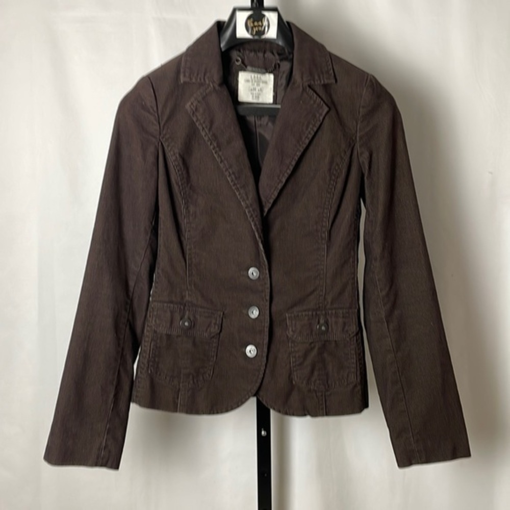 L.O.G.G. Brown Corduroy Blazer with 3 Front buttons and Pockets, Size 4
